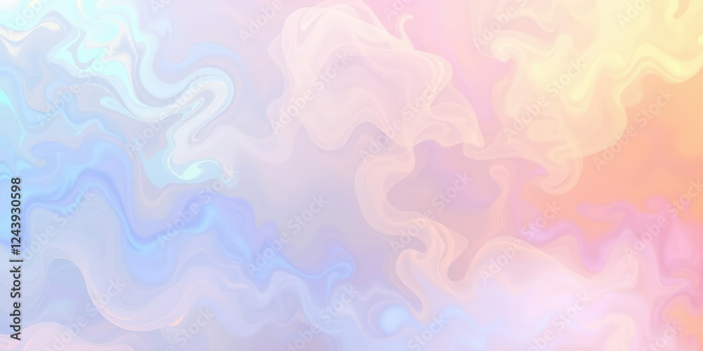 Fototapeta premium Iridescent mist seamless pattern created from swirling clouds of colored gas and liquid in a surreal environment, interstellar elements, shimmering effects