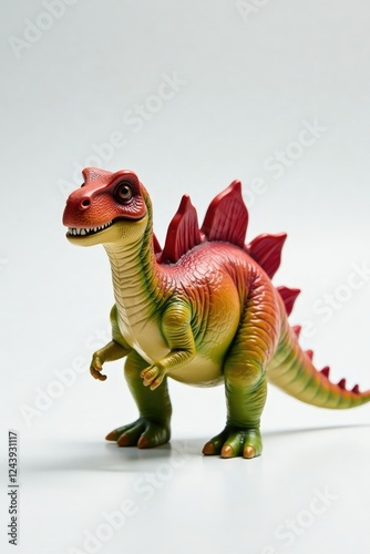 Isolated Stegosaurus figurine in plain modern background, dino, stege, figurine