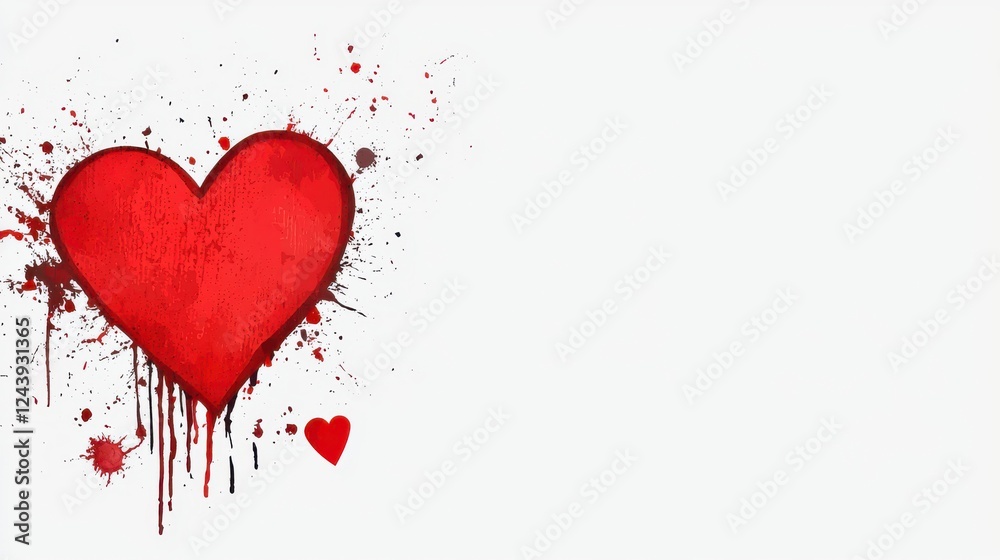 Grunge Heart: A Symbol of Love and Resilience in a Textured and Abstract Style Grunge Heart: A Symbol of Love and Resilience in a Textured and Abstract Style