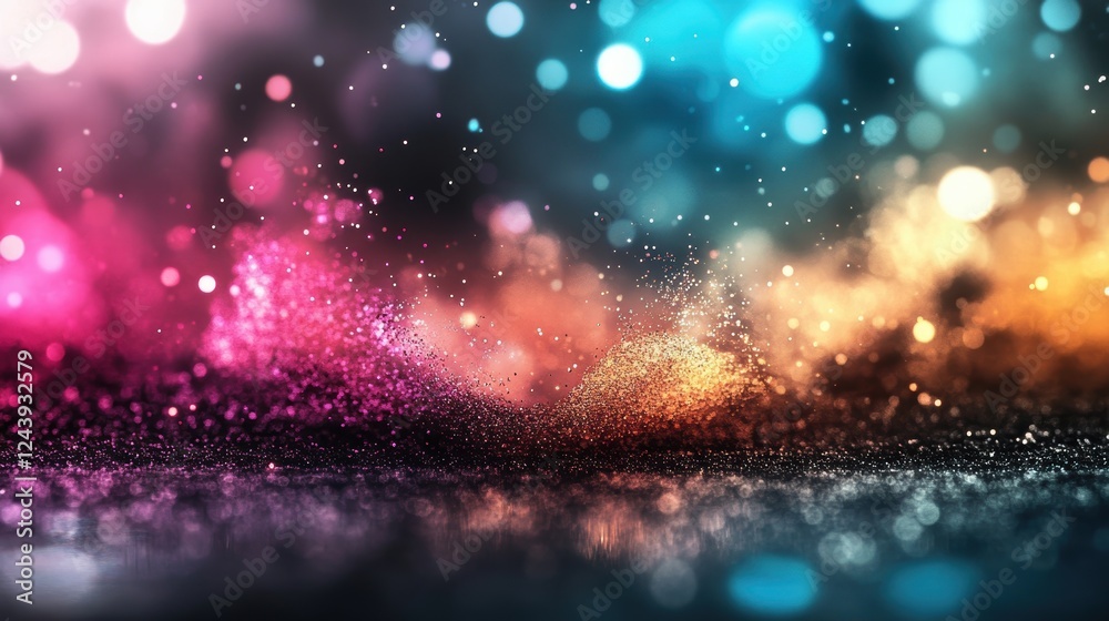 Fototapeta premium Colorful water splash dance in abstract art modern studio digital artwork vibrant effects artistic perspective