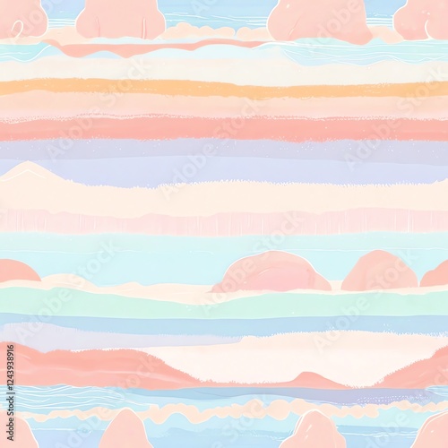 Pastel Dreamscape: A Serene Abstract Landscape
