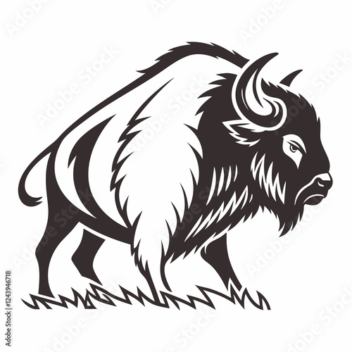 Creative animal Buffalo icon vector illustration