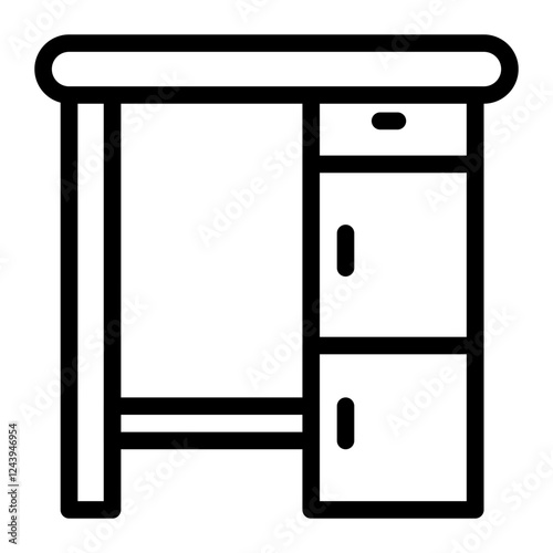office desk line icon