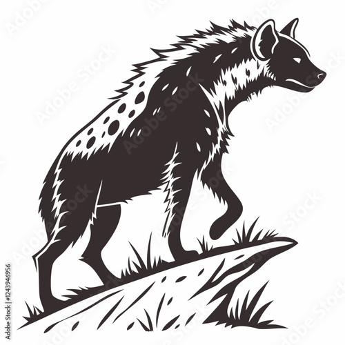 Creative animal icon Hyena vector illustration