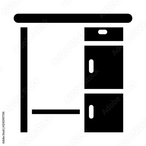 office desk solid icon