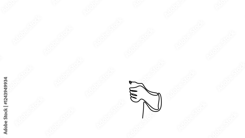 Continuous single line drawing animation of senior cameraman. Professional a videographer is preparing and checking the camera before shooting isolated object by hand on white background. Animation Continuous single line drawing animation of senior cameraman. Professional a videographer is preparing and checking the camera before shooting isolated object by hand on white background. Animation