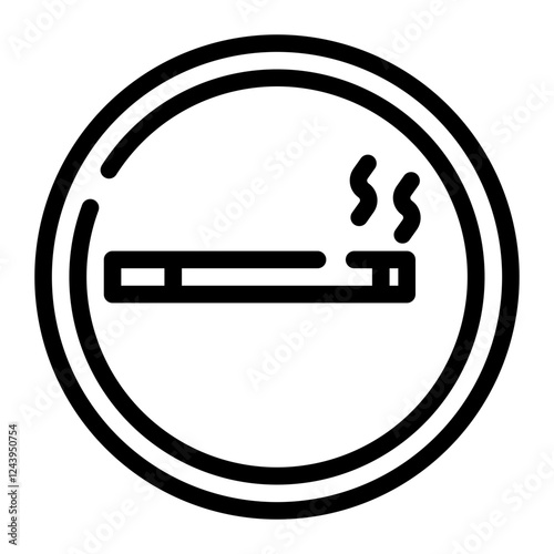 smoking area cut line icon