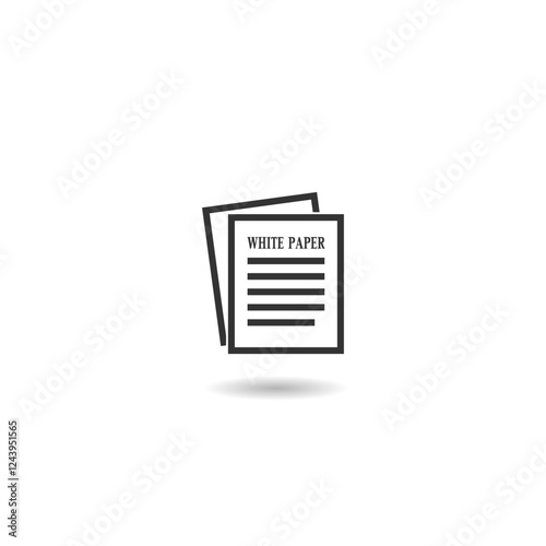 Simple Whitepaper icon with shadow