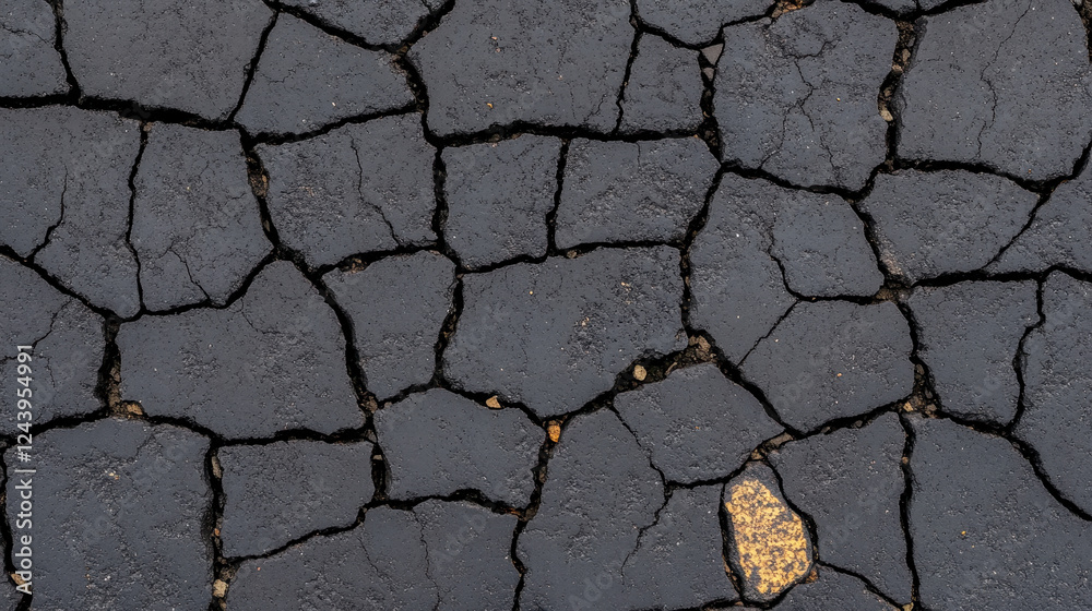 Obraz premium Dark cracked asphalt ground texture