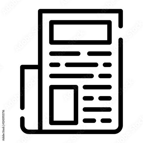 newspaper cut line icon