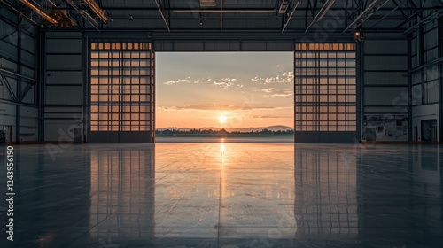 Hangar Sunset: Open Doors to Freedom and Adventure