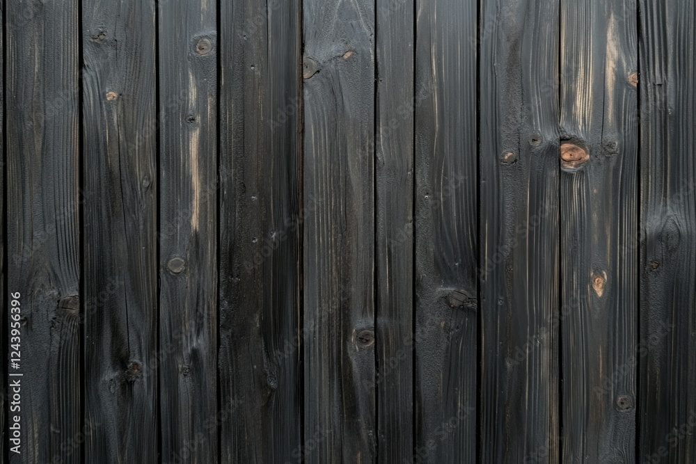 Naklejka premium Dark wooden planks with knots texture. Neural network AI generated