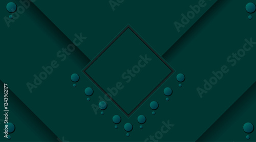 Abstract banner design with geometric shape | Highly decoration elegant minimal modern background for texture, flyer, fest with dark teal colour