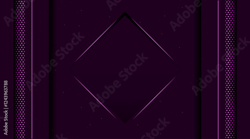 Elegant banner template with pattern geometric shape | Decorative abstract background for web, texture, greeting, flyer, futuristic | Creative purple Islamic background with neon