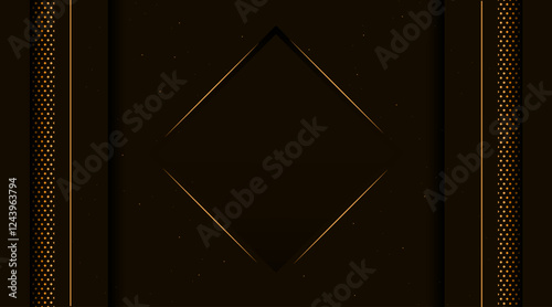Elegant banner template with pattern geometric shape | Decorative abstract background for web, texture, greeting, flyer, futuristic | Creative golden Islamic background with neon