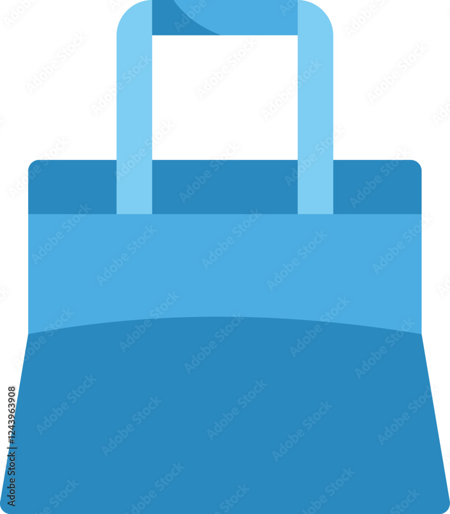 Simple blue shopping bag icon symbolizing purchasing, consumerism, and retail therapy Simple blue shopping bag icon symbolizing purchasing, consumerism, and retail therapy
