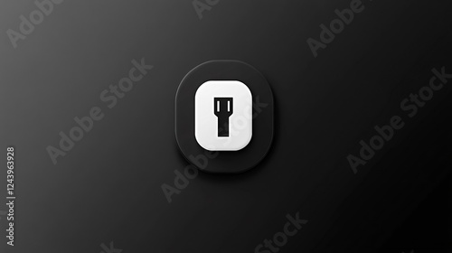 Black and White Electric Plug Icon for Electrical Outlets, Power Cords, and Energy Consumption
