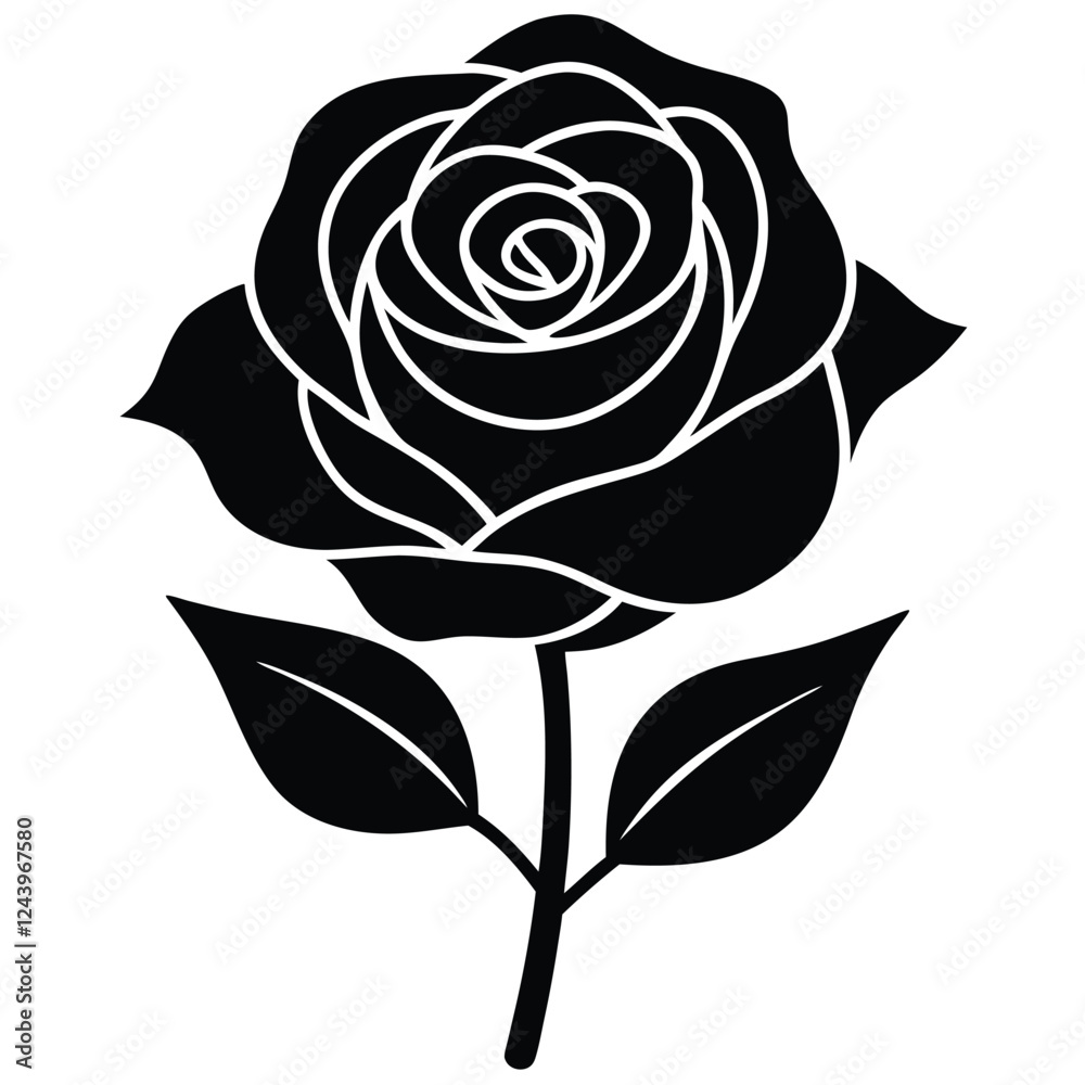 This is Rose vector flower with illustration design black and white This is Rose vector flower with illustration design black and white