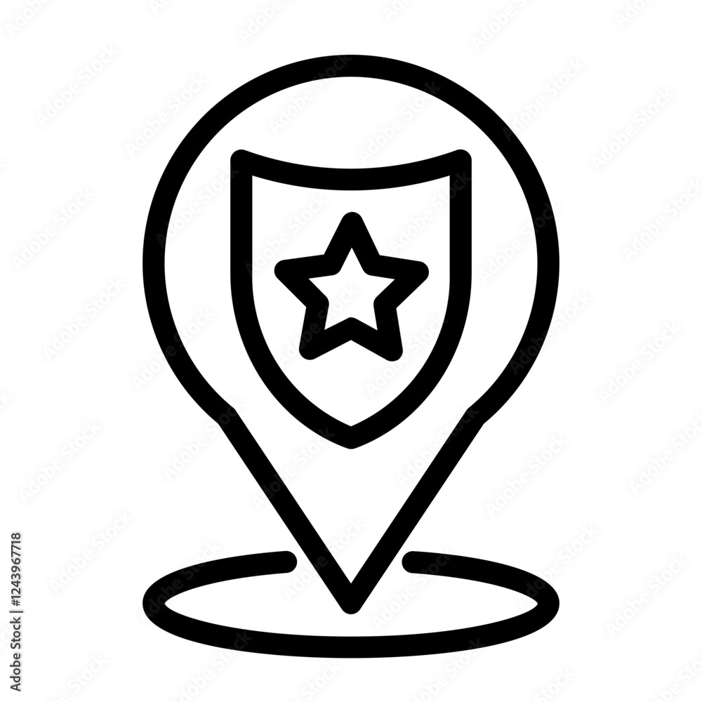 police station location line icon police station location line icon