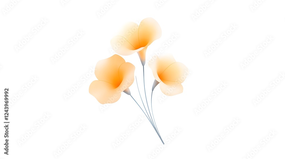 Delicate Soft Orange Flowers with Pale Background for Nature Inspired Design Delicate Soft Orange Flowers with Pale Background for Nature Inspired Design