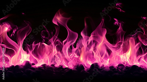 Elegant swirling pink flames on a dark background