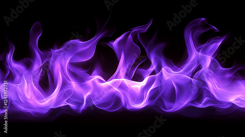 Elegant swirling purple flames on a dark background