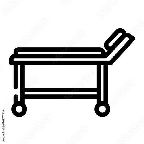 hospital bed cut line icon