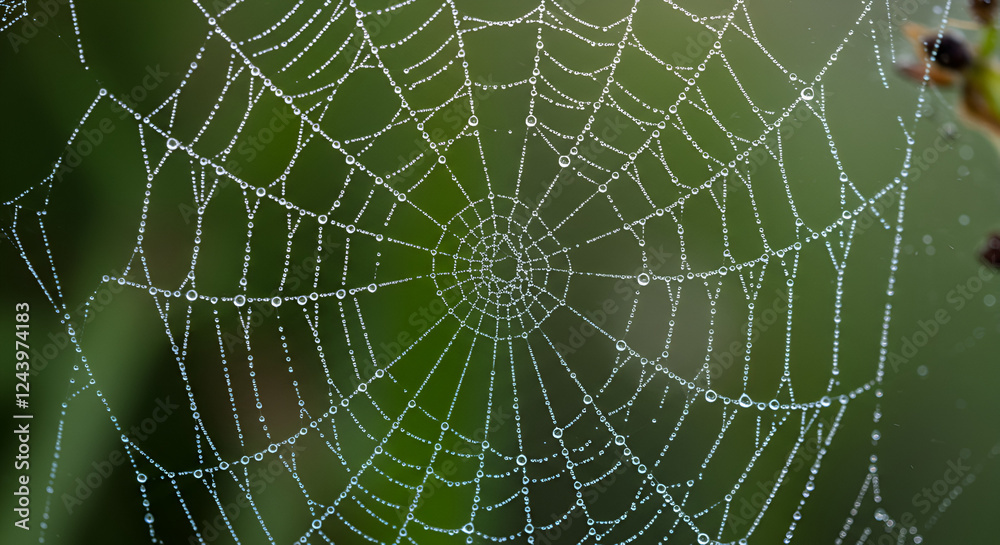 Obraz premium spider web with dew