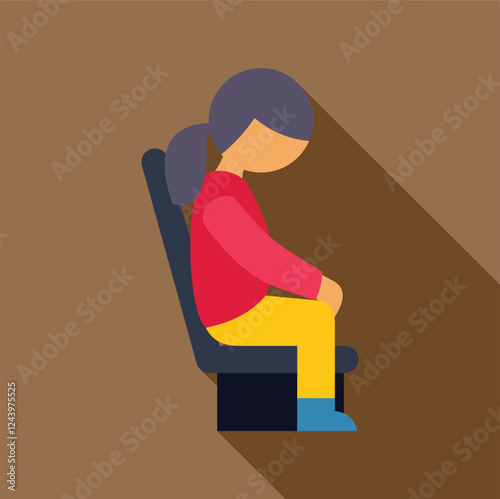 Young girl sitting on chair with head down, conveying sadness and loneliness