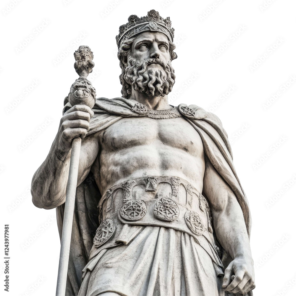 Fototapeta premium Majestic Statue of Zeus with Regal Pose and Intricate Details