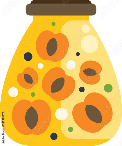 Apricots preserved in a glass jar with spices, ensuring a taste of summer all year round