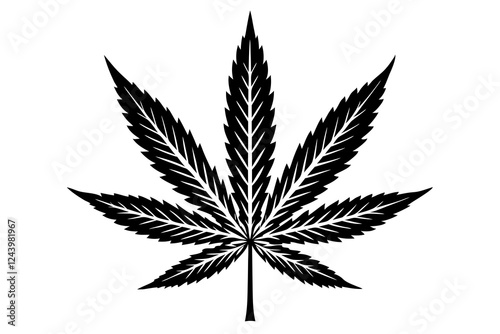 Cannabis Marijuana Hemp Leaf Icon - Flat Design for Apps and Websites