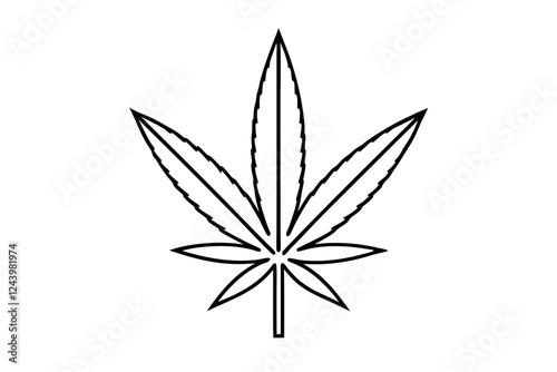 Cannabis Marijuana Hemp Leaf Icon - Flat Design for Apps and Websites photo