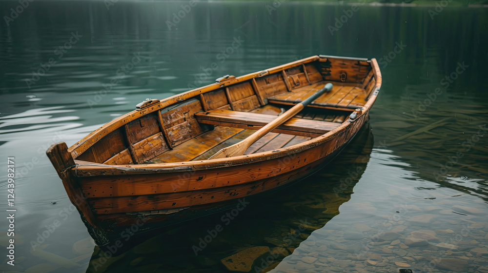 Obraz premium old boat on the lake