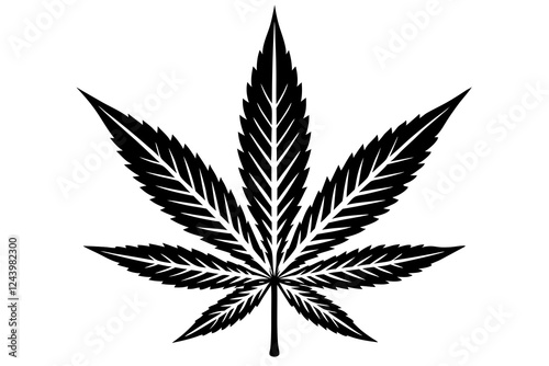 Cannabis Marijuana Hemp Leaf Symbol - Flat Vector Icon for Digital Use photo