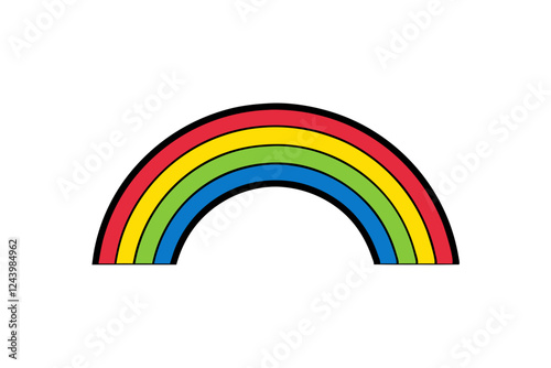 Colorful Rainbow Icon - Line Art Spectrum Design for Apps and Websites photo