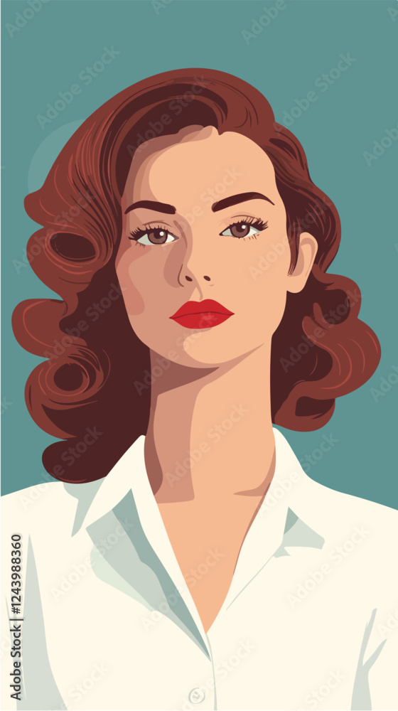 Illustration of a beautiful woman in retro style. Beautiful woman. Illustration of a beautiful woman in retro style. Beautiful woman.