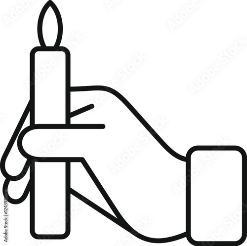 Hand firmly holding a burning candle, symbolizing hope, remembrance, or spiritual practices