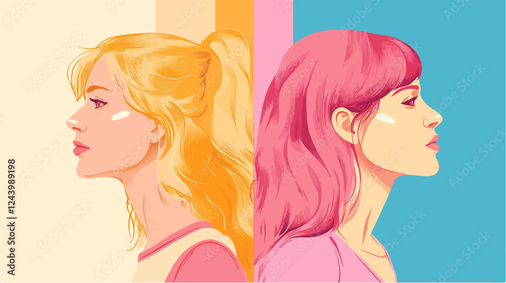 Illustration of a beautiful woman in retro style. Beautiful woman. Illustration of a beautiful woman in retro style. Beautiful woman.