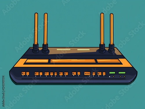 Wireless Router, Network, Internet, Home, Connection, Design, Technology, Illustration photo