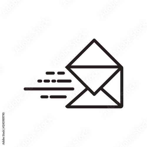 Mail icon, envelope, message symbol isolated on transparent background, email PNG