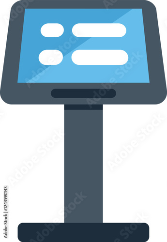 Interactive kiosk displaying information on a touch screen, providing convenient access to data and services