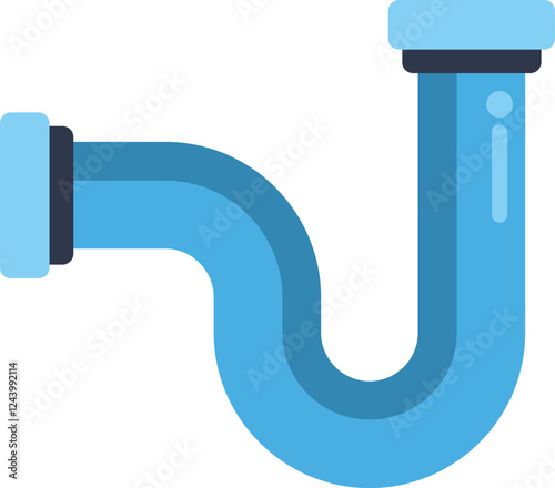 U shaped plumbing pipe, ideal for representing concepts related to plumbing, water supply, and drainage systems