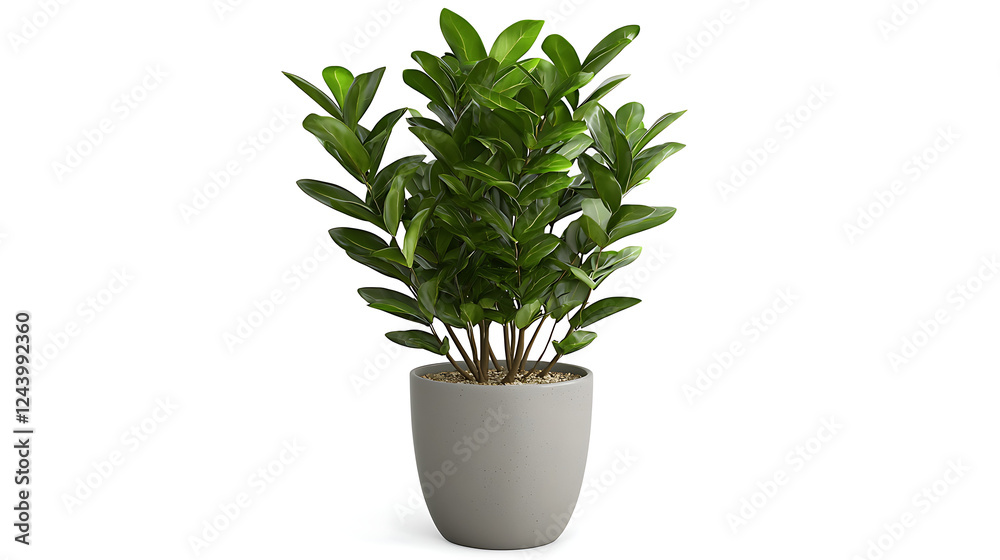 Fototapeta premium A small plant is in a grey pot