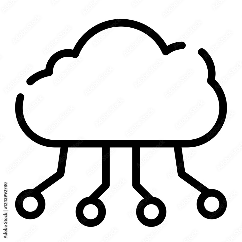 cloud share cut line icon cloud share cut line icon