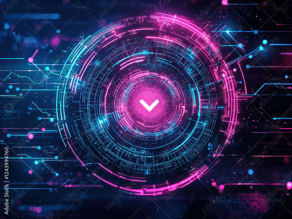 Glowing quantum search interface visualizes Grover's algorithm running through entangled qubits to locate a marked item in a dark quantum environment Glowing quantum search interface visualizes Grover's algorithm running through entangled qubits to locate a marked item in a dark quantum environment