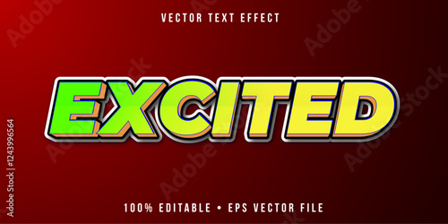 Modern excited 3D Editable Text Effects