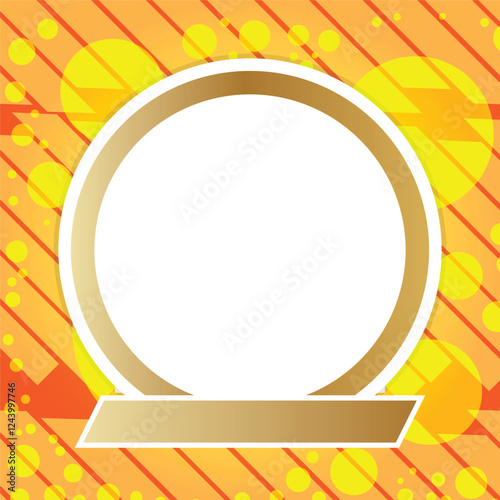 A gold frame with a yellow background and white lines. The frame is empty and has no text