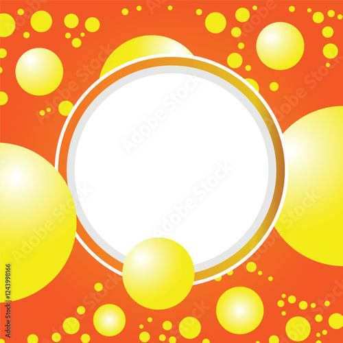 A yellow background with a white circle in the middle. The circle is surrounded by yellow circles
