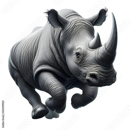 rhino isolated on white background